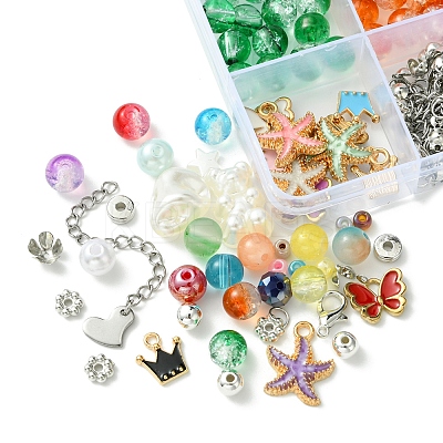 DIY Alloy Enamel & Glass & CCB Plastic Bracelets Jewelry Making Kits DIY-FS0007-50-1