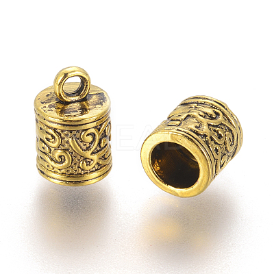 Tibetan Style Cord Ends TIBEP-LF10887YKG-AG-FF-1