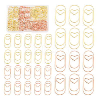 200Pcs 4 Style Carbon Steel Paper Clips FIND-TA0002-17-1