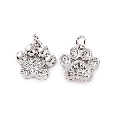 Rack Plating Brass Micro Pave Cubic Zirconia Charms KK-C008-36P-1