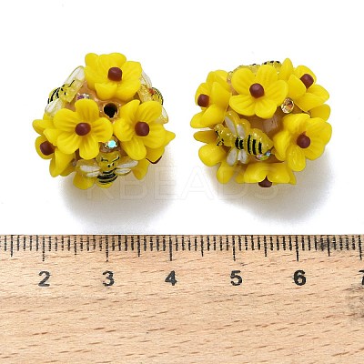 Polymer Clay Rhinestone Beads with Resin RESI-Z045-04-1