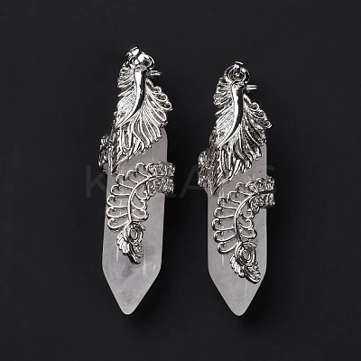 Natural Quartz Crystal Pendants G-E059-02AS-06-1