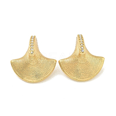 PVD Vacuum Plating 304 Stainless Steel with Rhinestone Stud Earrings for Women EJEW-G401-03G-01-1