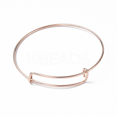 Ion Plating(IP) Adjustable 304 Stainless Steel Wire Bangle Making MAK-F286-03RG-1