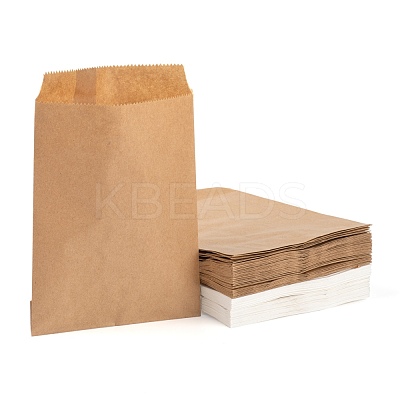 100Pcs 2 Colors White & Brown Kraft Paper Bags CARB-LS0001-04-1