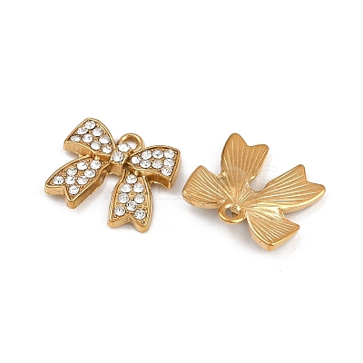 304 Stainless Steel Rhinestone Pendants STAS-Z154-02G-1