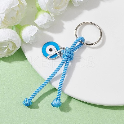 Cross & Evil Eye Zinc Alloy Enamel Pendants Keychains KEYC-JKC00609-02-1