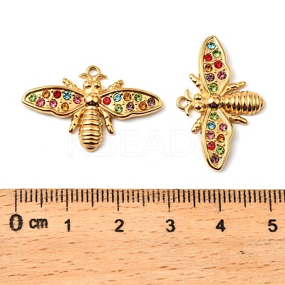 304 Stainless Steel Rhinestone Pendants STAS-Z145-14G-01-1