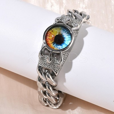 Eye 201/304 Stainless Steel Link Bracelets BJEW-F522-02P-03-1