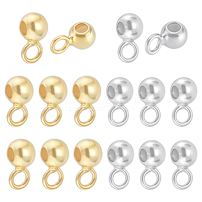 16Pcs 2 Colors 925 Sterling Silver Tube Bails STER-BC0003-75-1