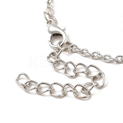 Simple Hollow Leaf Alloy Lariat Necklaces NJEW-N0052-002A-1