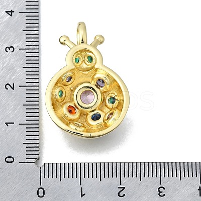 Brass Micro Pave Colorful Cubic Zirconia Pendants KK-V010-15G-1