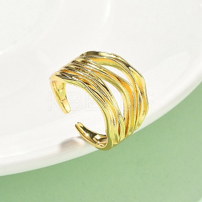 Brass Adjustable Cuff Rings RJEW-V009-05G-1