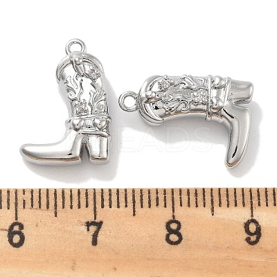 Brass Micro Pave Clear Cubic Zirconia Pendants KK-M102-25P-1