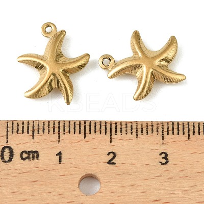 304 Stainless Steel Pendants. Starfish Charm STAS-A190-03G-1