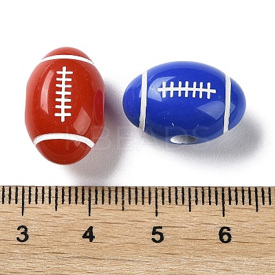 Spray Printed Opaque Acrylic European Beads SACR-P031-28B-1