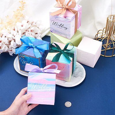 40Sets 4 Color Square Fold Paper Candy Boxes CON-MB0001-17-1