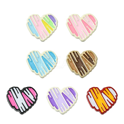 14Pcs 7 Colors Alloy Enamel Beads ENAM-CJ0007-15-1