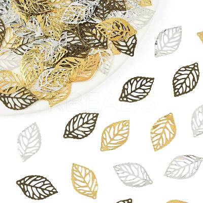 100Pcs 3 Colors Iron Filigree Joiners Pendants IFIN-FS0001-60-1
