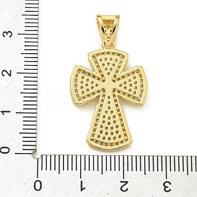 Rack Plating Brass Micro Pave Clear Cubic Zirconia Pendants KK-Z067-03G-01-1