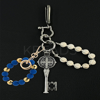 1Pc Zinc Alloy & Silicone Mobile Phone Straps HJEW-LP0002-47B-1