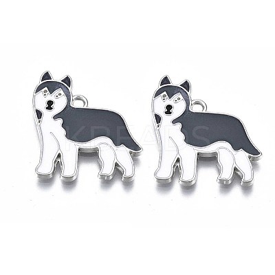 Rack Plating Alloy Enamel Dog Pendants X-PALLOY-T075-157A-1