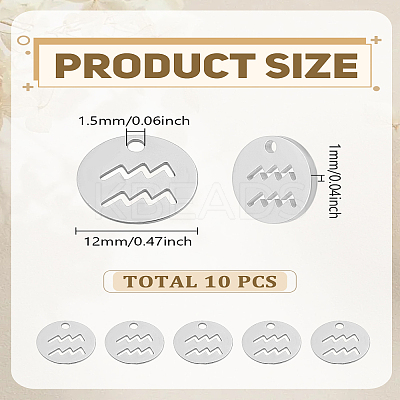 10Pcs 304 Stainless Steel Charms STAS-LP0003-19L-1