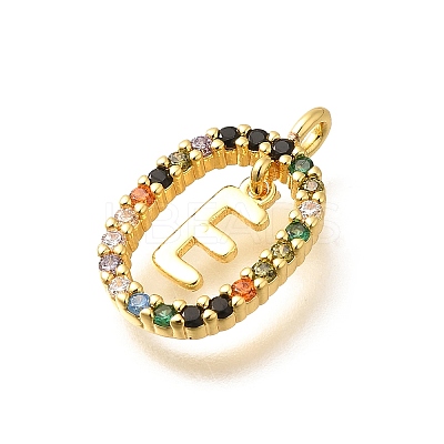 Brass Micro Pave Cubic Zirconia Pendants ZIRC-P123-01G-E02-1