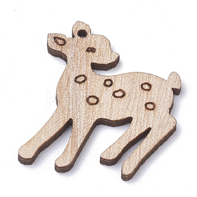 Undyed Wooden Big Pendants X-WOOD-S040-19-1