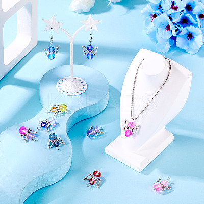 20Pcs Transparent Glass Pendants PALLOY-TAC0163-1