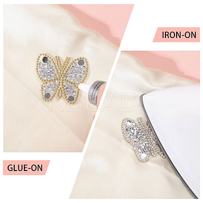 18Pcs 3 Styles Butterfly Hotfix Rhinestone Appliques DIY-CA0007-62-1