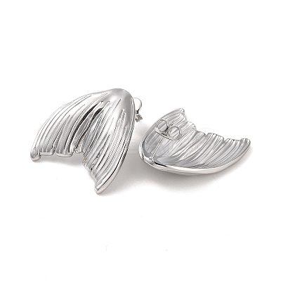 Non-Tarnish Mermaid Tail 304 Stainless Steel Stud Earrings for Women EJEW-L272-004P-1