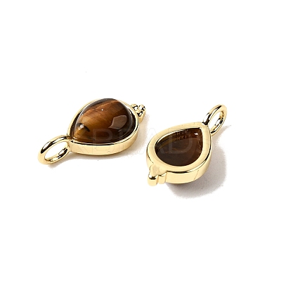 Natural Tiger Eye Pendants KK-P325-08G-01-1