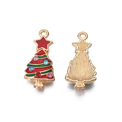 Rack Plating Alloy Enamel Pendants ENAM-N055-146-1