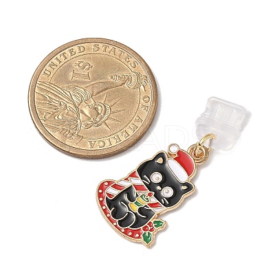 Christmas Theme Alloy Enamel Charm Mobile Straps HJEW-JM03452-1