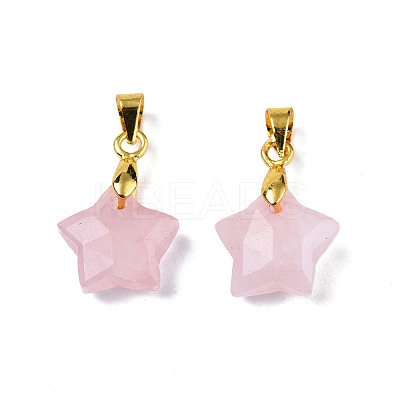Natural Rose Quartz Charms G-N326-142-09-1