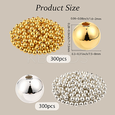 600Pcs 2 Colors CCB Plastic Beads CCB-PA0001-04D-1