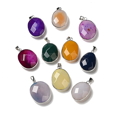 Natural Agate Dyed Pendants G-M415-02P-1
