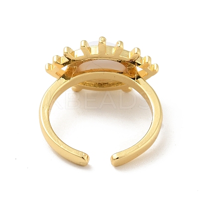Acrylic Horse Eye Open Cuff Ring RJEW-B042-04G-03-1