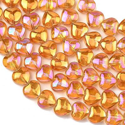 Electroplated Transparent Glass Beads Strand EGLA-A045-01-AB01-1