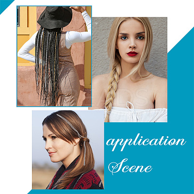 6Pcs 6 Styles Stainless Steel Punk Tassel Hair Clips Hair Extension Chain Clasps MRMJ-NB0001-18-1