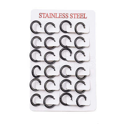 304 Stainless Steel Huggie Hoop Earrings EJEW-O087-06F-1