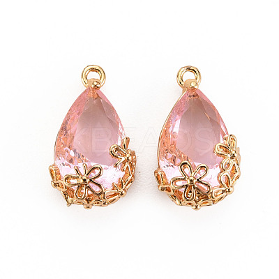 Transparent Glass Pendants GLAA-T007-05I-1