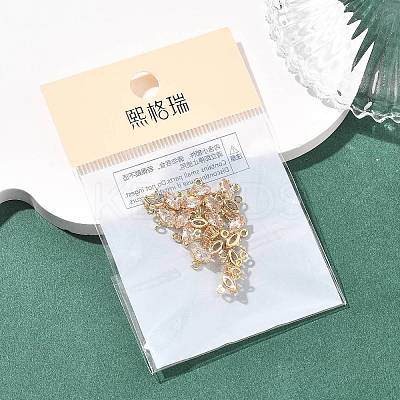 SHEGRACE Brass Pave Cubic Zirconia Horse Eye Connector Charms XGRQ2O890-436B-G-1