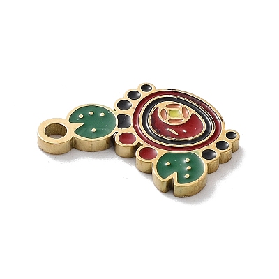 Ion Plating(IP) 304 Stainless Steel Enamel Charms STAS-P339-18G-01-1