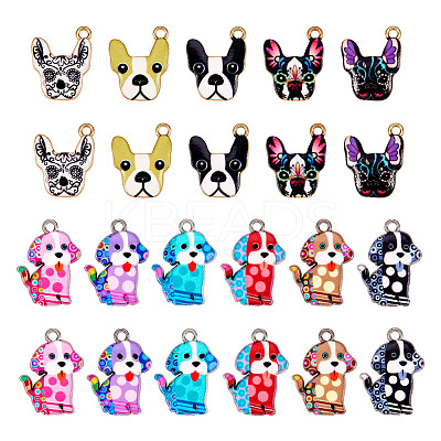22Pcs 11 Styles Alloy Enamel Pandants FIND-TA0004-95-1