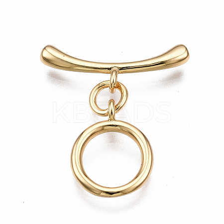 Brass Toggle Clasps KK-T063-99G-NF-1