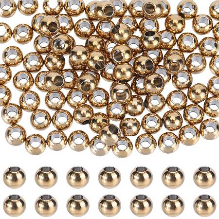 100Pcs Ion Plating(IP) 202 Stainless Steel Rondelle Spacer Beads STAS-SC0006-90-1