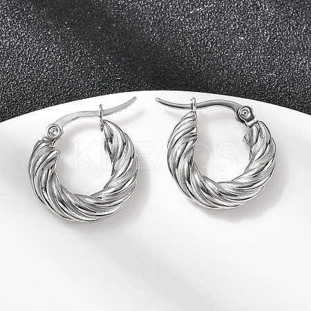 304 Stainless Steel Twist Ring Hoop Earrings EJEW-Z146-01P-01-1