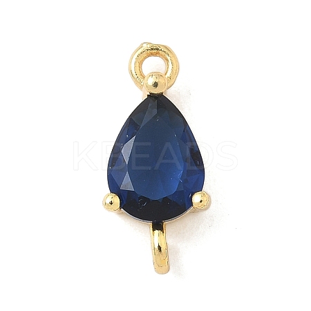 Brass Pave Cubic Zirconia Connector Charms KK-Z120-31G-04-1